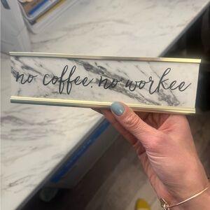 Marble Desk Sign with Gold Accents